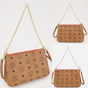 💎✨Authentic✨💎MCM Visetos Leather 2WAY Hand Bag Shoulder Bag Crossbody Bag